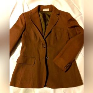 Vintage Tailored Wool Chocolate Ladies Blazer Jacket by Evan Picone Size 10